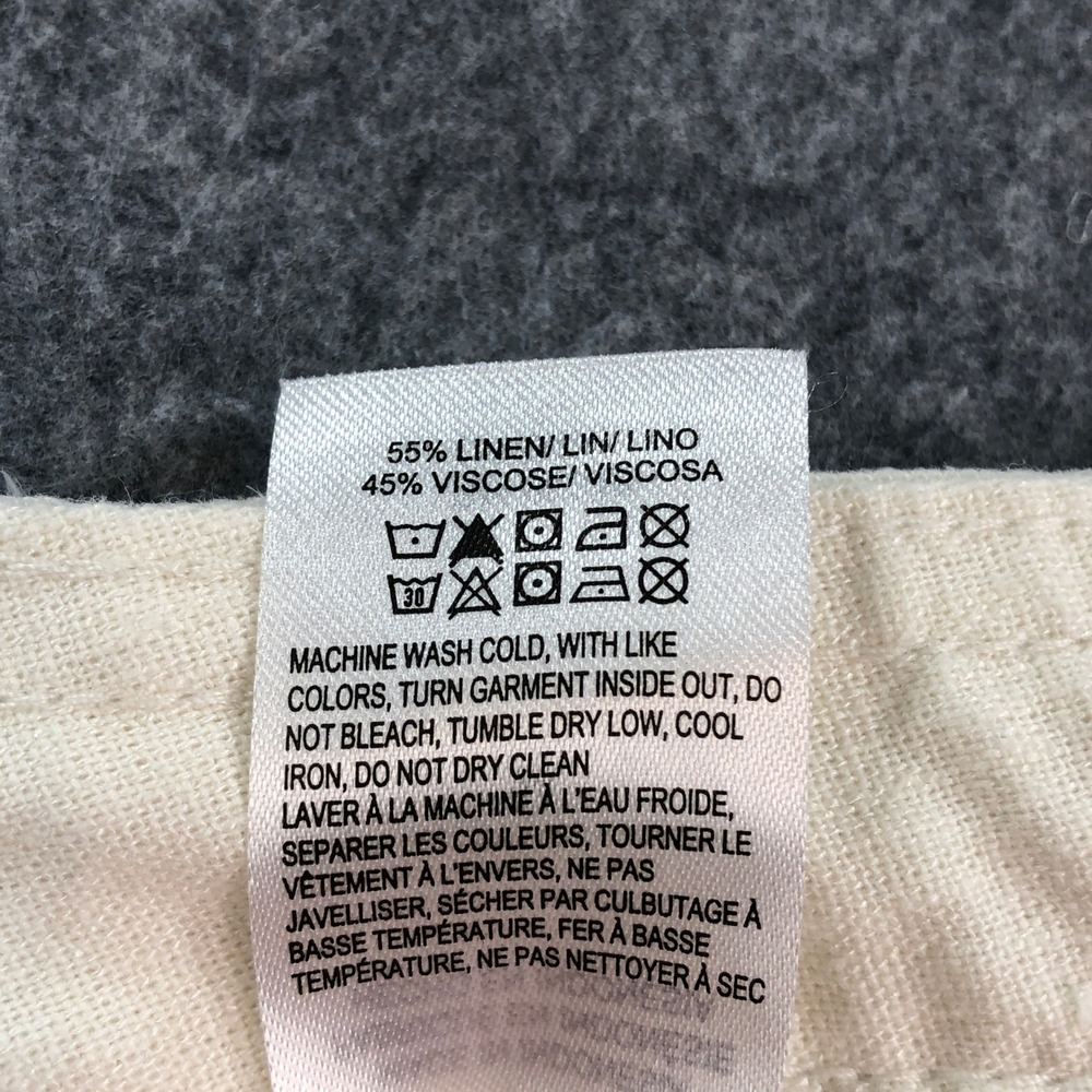 Lucky Brand Mens Shorts 36 Linen Blend Cream Ivory Flat Front High Rise - Picture 7 of 13